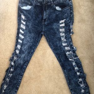 Blue ripped jeans